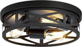 ZHU YAN 13 inch Farmhouse Ceiling Light Fixture,3-Light Hallway Light Fixtures Ceiling,Black Flush Mount Ceiling Light,Light Fixture Ceiling Mount for Kitchen Hallway Entryway,E26 Base（1 Pack）