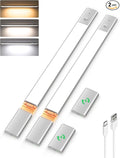 EZVALO Under Cabinet Lighting, 2200mAh Closet Lights with 2 Extra Batteries, 3 Color Temps Motion Sensor Lights Indoor, LED Lights for Closet, Pantry, Kitchen