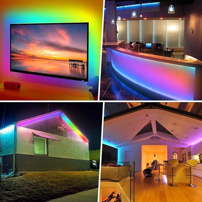 WS2812B LED Strip Individual Addressable Light 16.4FT 60Pixels/m 300Pixels Dream Color SMD 5050 LED Pixel RGB Strip IP67 Waterproof DC5V (Black PCB)