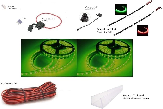 Green Blob Outdoors PlMP My Pontoon DIY Boat Light LED Strips Neon Green Under Deck for all make and models 16-22ft Toons (Green, 19ft)