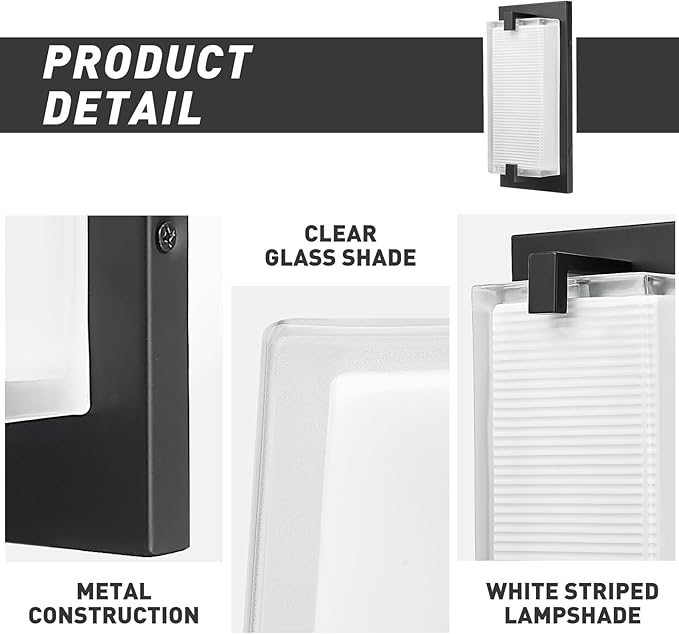 zeyu LED Indoor Wall Sconce, 18W Modern Dimmable Wall Mount Light for Hallway, 5CCT Adjustable 3000K/3500K/4000K/5000K/6500K, Black Finish with Clear Glass Shade, ZTH100B-LED BK