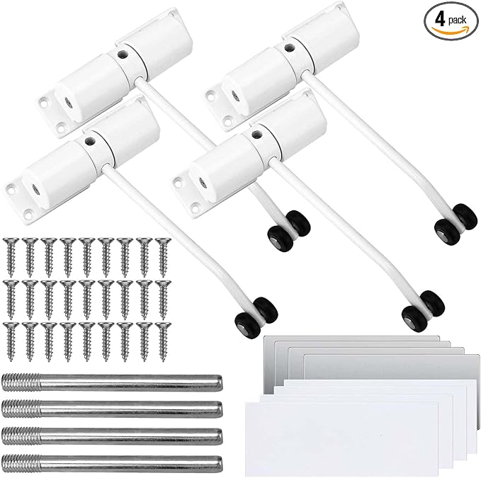 4 Pack White Door Closer - Automatic Self-Closing Door Slower, Adjustable Residential and Commercial Use, Easy to Install
