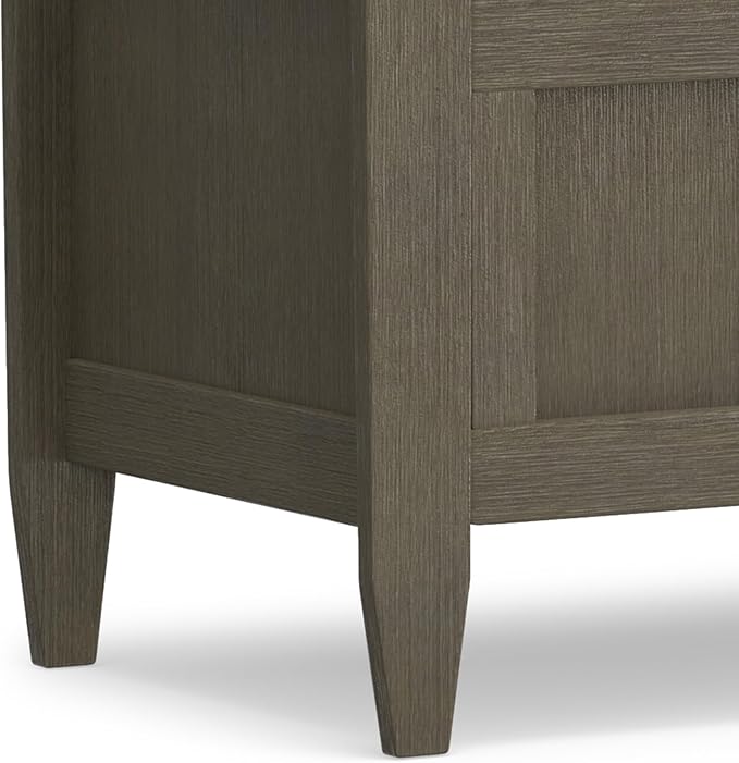 SIMPLIHOME Brooklyn Entryway Storage Bench - 48 inch Wide Solid Wood Hallway Bench in Farmhouse Grey, Contemporary Mudroom Bench for Entry or Foyer with Lift-Up Lid and Spacious Hidden Storage