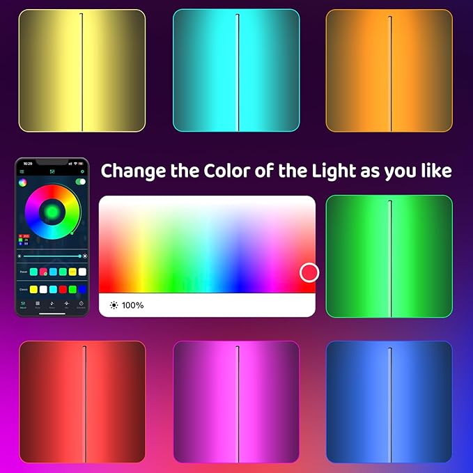 RGB Floor Lamp LED Corner Floor lamp smart Floor lamp with Music Sync Lighting, App & Remote Control, 16 Million Colors Living Room & Gaming Room (2 Pack)