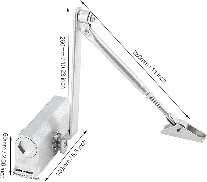 FUNSUEI 2 PCS Size 2 Automatic Door Closer,Adjustable Closing Speed Door Closer with Hold Open for 55-99 Lbs Door for Residential and Light Commercial Doors, Easy Mount