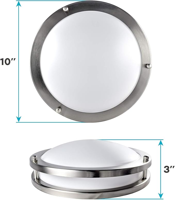 LUXRITE 10 Inch LED Flush Mount Ceiling Light, CCT Color Temperature Selectable 2700K | 3000K | 3500K | 4000K | 5000K, Dimmable Ceiling Light Fixture, 14W, 1050 Lumens, Energy Star, ETL Listed