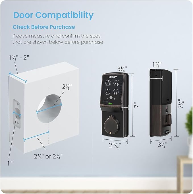 Lockly Secure Pro Wi-Fi Smart Door Lock, Keyless Entry with PIN Genie® Digital Keypad, 3D Biometric Fingerprint Sensor Front Door Lock Deadbolt, Voice Control & Auto Lock - Left Fingerprint Edition