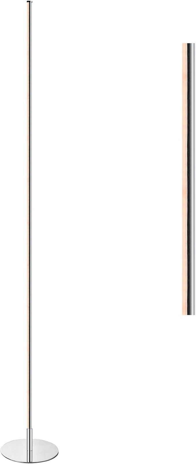 Eyely EYL7007A Jaymes 59.5" LED Integrated Floor Lamp for Reading Room, Living Room, Office, Bedroom, Modern, Contemporary, Chrome