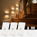 wowatt Rechargeable Motion Sensor Night Light, White Automatic Lights with Magnetic Mount, Dimmable Stair Lights Indoor for Stairway, Hallway, Kitchen, Bathroom(3 Packs)