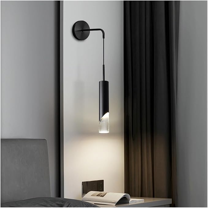Modern Led Decorative Items Compatible with Home Tri-Color Light Source Dining Room Lights Dorm Room Decor Lamp(Black,15 * 30 * 6cm)