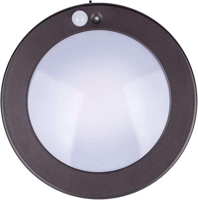 LIT-PaTH LED Flush Mount Ceiling Light, Closet Lighting Fixture with Motion Sensor and Dusk to Dawn, 10.5W, 800 Lumen, 6.2 Inch, Anti-Rust Galvanized Housing, Bronze Finish 5000K 2-Pack