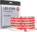 BTF-LIGHTING FCOB COB FOB LED Strip Lights 5V USB Powered 9.8FT 960LEDs Red Color 8mm Width Dimmable CRI 90+ with 3M Tape Flexible High Density for 3D Printer TV Backlight PC DIY Decor