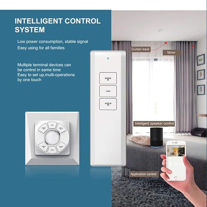 OlideSmart DIY WiFi Smart Automatic Curtain Motor Track System, Automatic Curtain Motor, Blinds Tracks, Length can be Customized (White, 6.2m)