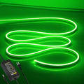 LED Strip Lights - Bright and Durable Neon Rope Lights 16.4ft/5m for Lighting Decoration Indoors Outdoors[Power Adapter Included] Neon Light Strip Green