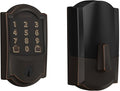 Schlage Encode Smart Wi-Fi Deadbolt Lock with Touchscreen Keypad, Keyless Front Door Entry, App Control, Alexa, Google Home and Airbnb Compatible, Aged Bronze, BE489WB CAM 716