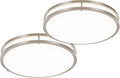 DLLT 2Pack Flush Mount LED Ceiling Light: 16 Inch 5CCT (3000K-6000K) & Dimmable Ceiling Light Fixtures for Bedroom Hallway - 36W Modern Brushed Nickel Super Bright Kitchen Lighting Fixtures Ceiling