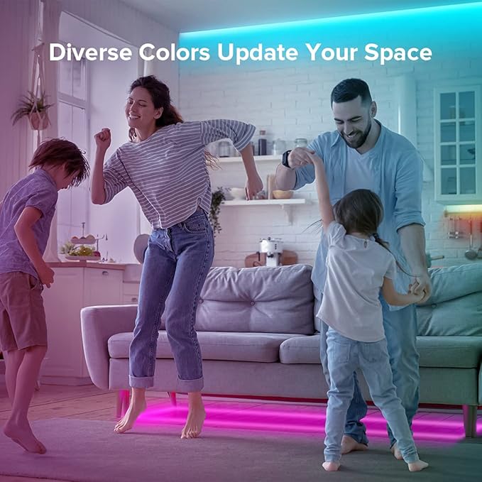 BTF-LIGHTING RGBW Bluetooth Music APP 16.4FT LED Strip Lights RGB+Cool White 6000K 4 Colors in 1 LED Color Changing Lights Strip for Bedroom, Desk, Home Decoration, with Remote and 12V Power Supply