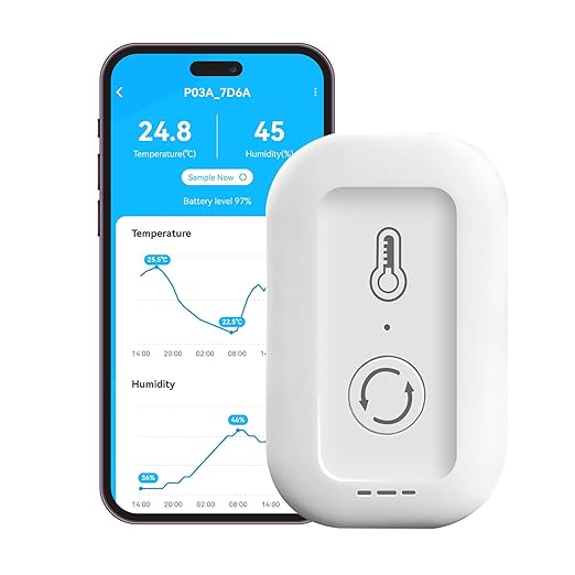 DAYBETTER 1PACK Smart Thermometer Hygrometer, 2.4G WiFi Indoor Temperature Humidity Sensor, Real Time App Notification, for Home Nursery Greenhouse, No Tuya Smartlife Magic Home Support