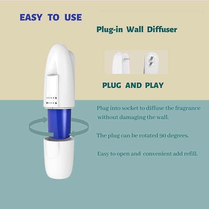 Waterless Plug-in Wall Diffuser 100 ml, Professional Waterless Essential Oil Diffuser for Cold Air Diffusion Tech. Portable Aromatherapy Diffuser for Home, Office, Bathroom