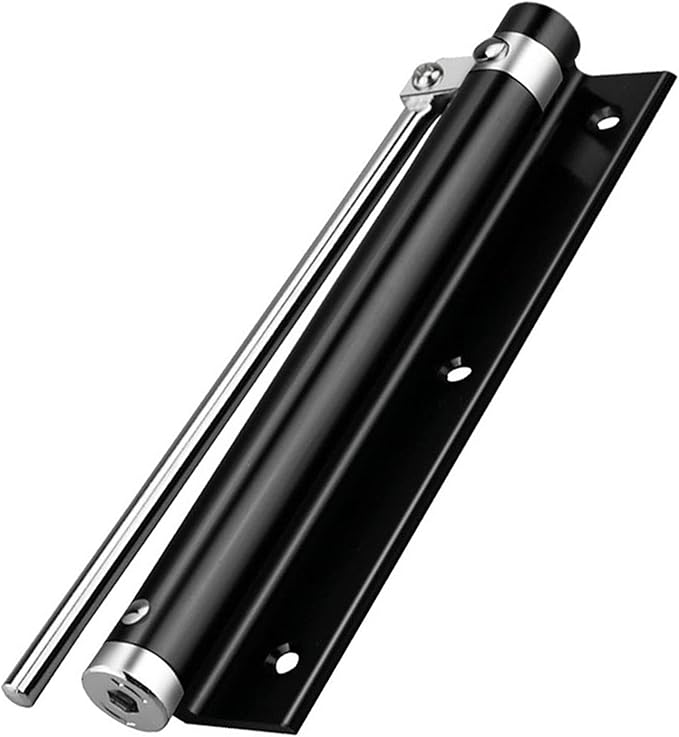 zeng Automatic Door Closer, 304 Stainless Steel, Surface Mounted, Adjustable Spring, Commercial and Residential (Black)