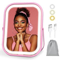 Lighted Vanity Mirror, Rechargeable Travel Makeup Mirror with Lights, 8''x6'' Desk Mirror with Lights,Make up Mirror with Lighting for Makeup Desk ＆ Dressing Room