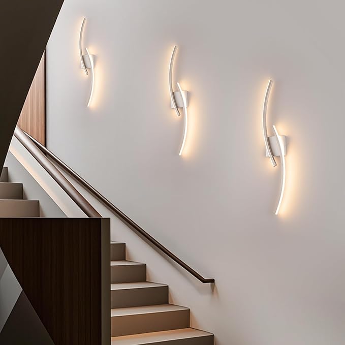 Hardwired 3000~6000K Modern Wall Sconce, 31.5IN Silver LED Wall Light Fixtures Brushed Nickel Wall Lights for Bedroom, Living Room, Hallway and Bedside Wall Lamp
