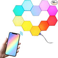 Yescom APP Control Hexagon LED Lights 10 Pack WiFi Wall Hex Light Gaming Room Bedroom Decor Compatible with Alexa Google