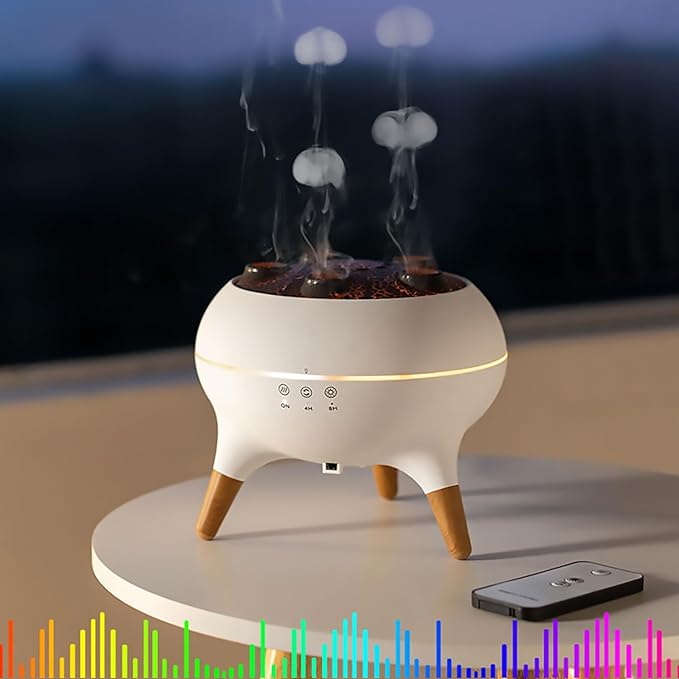 Dynamic Jellyfish Diffuser Humidifier, 7 Colors LED Lights 250ml Essential Oil Diffuser,Remote Control Humidifier for Bedroom & Office