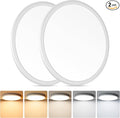 Brightever 12 Inch LED Flush Mount Ceiling Light, 24W 3200LM 5CCT Dimmable LED Ceiling Light Fixture, 2700K/3000K/4000K/5000K/6500K, Ultra Thin Ceiling Lamp for Bedroom, Dining Room, White, 2-Pack