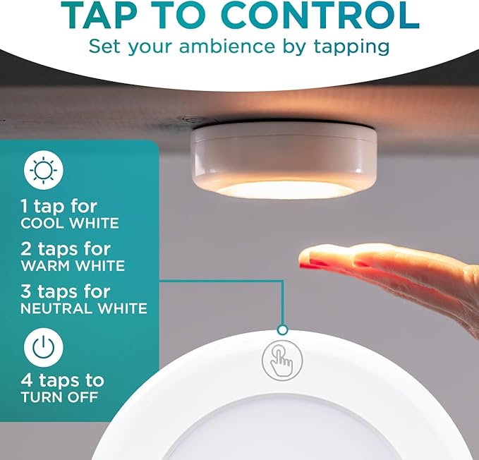 Brilliant Evolution Wireless LED Puck Light | Works with Remote Control | Under Cabinet, Closet Light | Battery Powered | Under Counter Lighting (Pack of 1)