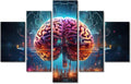 Brain Nervous System Canvas Wall Art Painting Artificial Intelligence and Futuristic Technology Wall Decor for Living Room Print on Canvas Framed Modern Artwork for Bedroom Decorations, (60"Wx40"H)