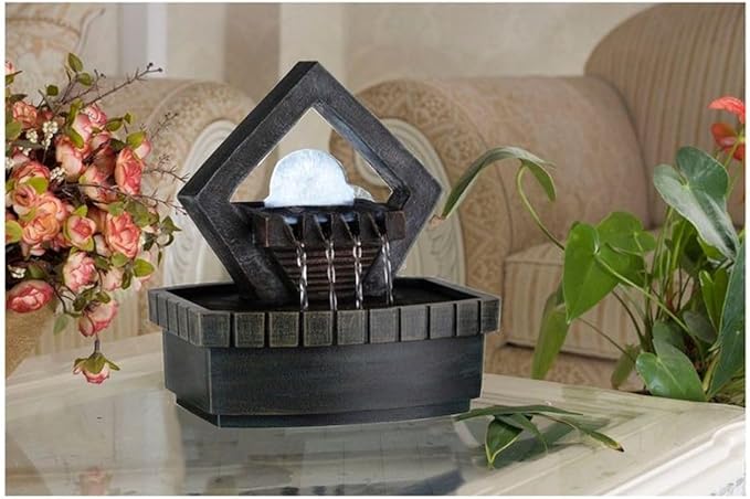 Kaimei Indoor Zen Fountain with LED Lights - 9.5 Inch Meditation Decor