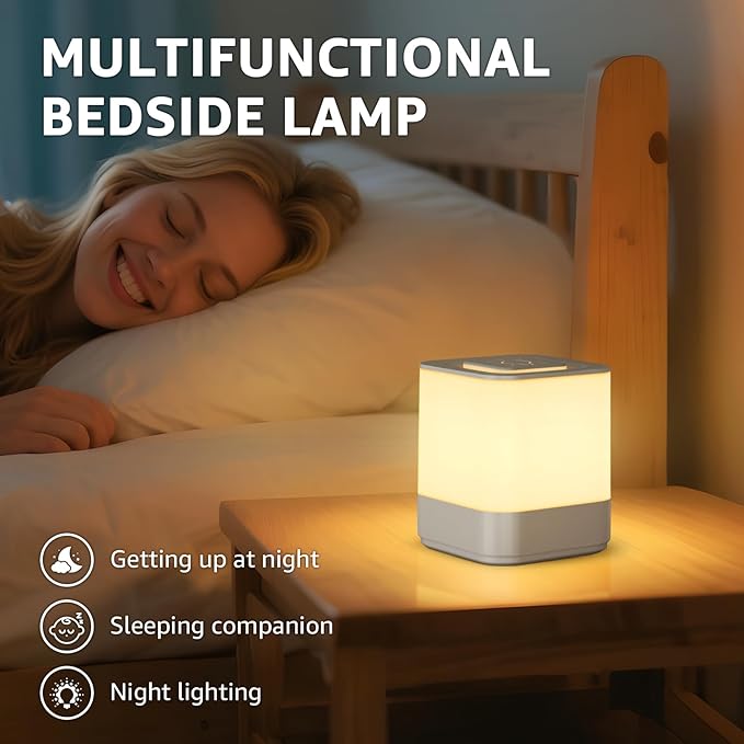 uuffoo 2 Pack Rechargeable Night Light Lamp 3 Color Touch Dimmable LED Portable Table Lamp Battery Operated, USB Changing, Small Cordless Lamp for Bedside Bedroom Travel