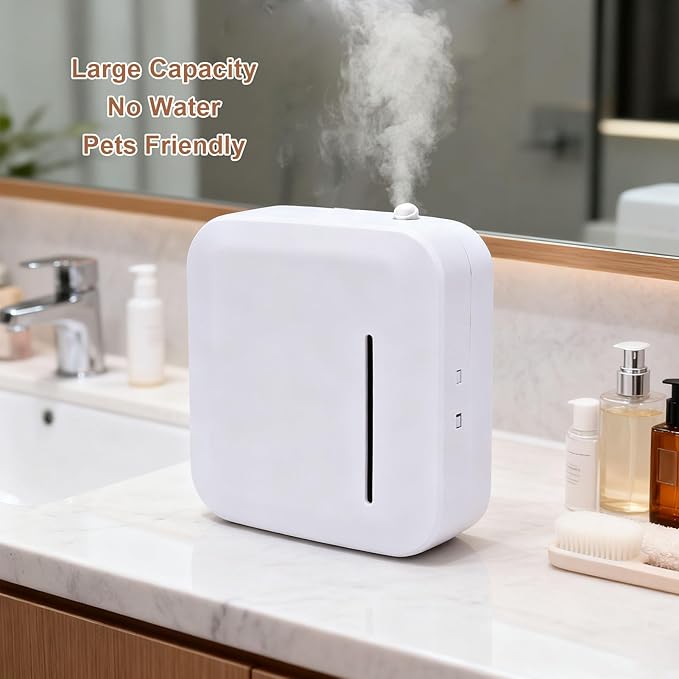 Pssopp Essential Oil Diffuser, Large Capacity Pets Friendly Waterless Wide Coverage Smart App Control Support Dual Power Supply Smart Scent Air Machine for Office