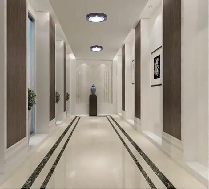 LIT-PaTH LED Flush Mount Ceiling Light, Closet Lighting Fixture with Motion Sensor and Dusk to Dawn, 10.5W, 800 Lumen, 6.2 Inch, Anti-Rust Galvanized Housing, Bronze Finish 5000K 2-Pack