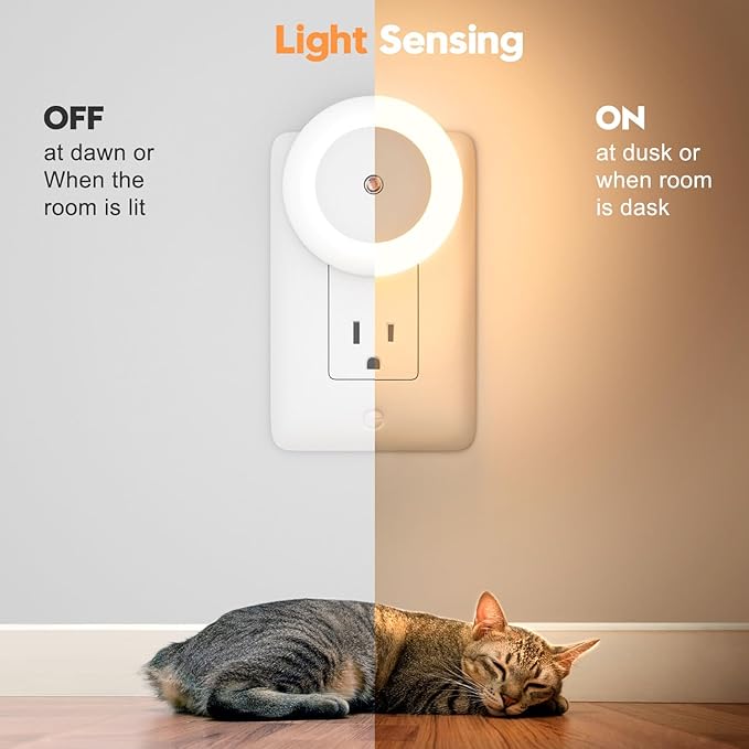 Night Light, Night Lights Plug into Wall, Dusk to Dawn Sensor Warm White Led Night Light 0.5W, 2 Pack Nightlight for Adults, Bedroom, Bathroom, Hallway, Kitchen