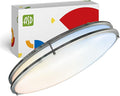 ASD LED 32" Oval Flush Mount Lighting, Close to Ceiling Light Fixture | 5CCT, Dimmable, ETL Listed | 50W 4195LM 2700-5000K 120V | Low Profile Double Ring Lamp | Nickel