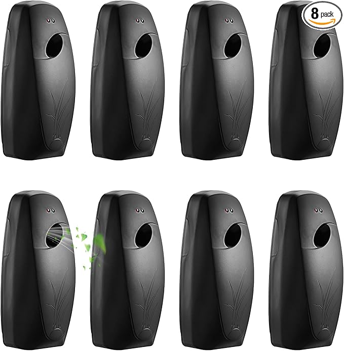8 Pack Automatic Air Freshener Spray Dispenser,Wall Mounted or Free Standing Auto Freshener Dispenser Aerosol Sprayer for Hotel Office Living Room Bathroom Commercial Place