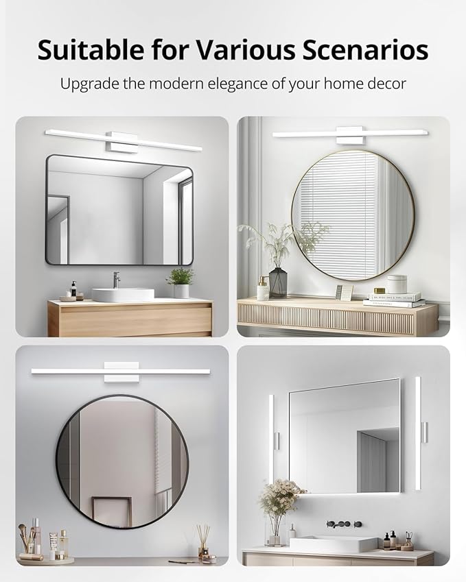 Combuh LED Vanity Lights Bar 36 Inch, 20W Bathroom Light Fixtures Over Mirror, IP44 Indoor Wall Mounted Sconces Modern for Washroom, Cool White 6000K