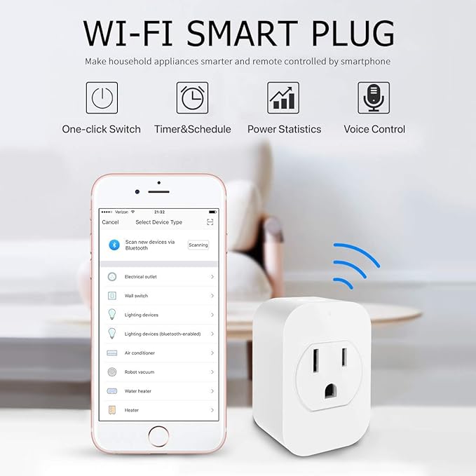 eco4life Smart Plug, WiFi Mini Plug Outlet, Compatible with Alexa and Google Home, Voice Control, App Remote Control Anywhere, No Hub Needed, UL Certified