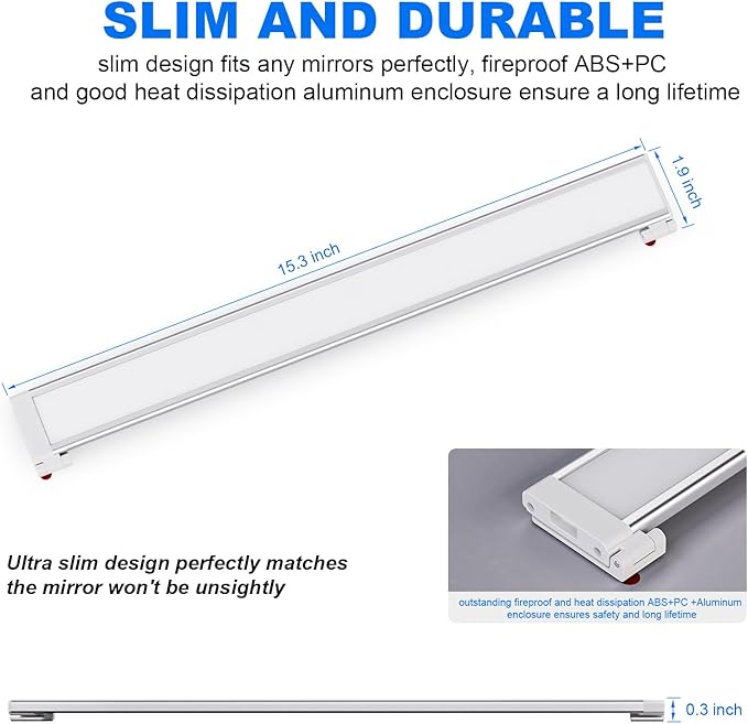 MY BEAUTY LIGHT Angle Adjustable LED Vanity Lights for Mirror, Bright Dimmable and Color Temperature Changeable LED Makeup Lights, Stick-on 24V Plug-in Bathroom Vanity Light Fixture