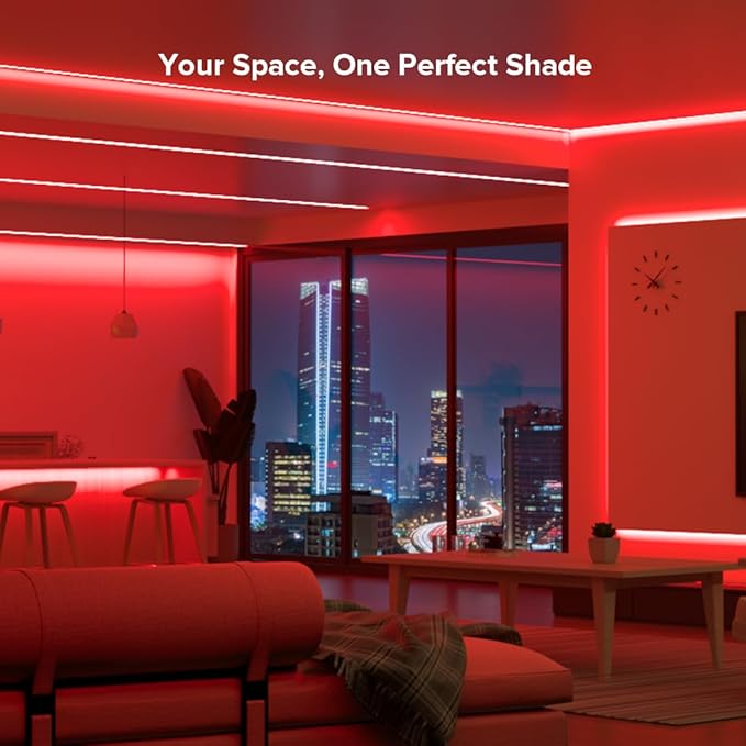 BTF-LIGHTING FCOB USB Powered Red Color COB LED Strip Lights 6.56FT 640LEDs 5V 8mm Width 90+ High CRI Ultra Bright Flexible Light for 3D Printer TV Backlight Display Cabinet PC DIY Decor