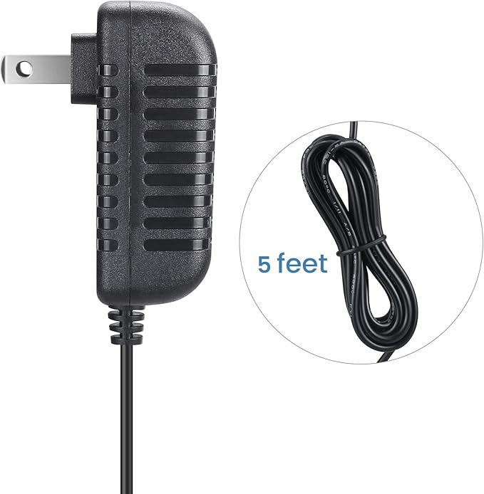 15W Power Cord Replacement for Alexa Echo Dot 3rd / 4th Gen, Echo Show 5 1st / 2nd Gen, Dot with Clock, Fire TV Cube, DC Charger Adapter with 5ft Cable