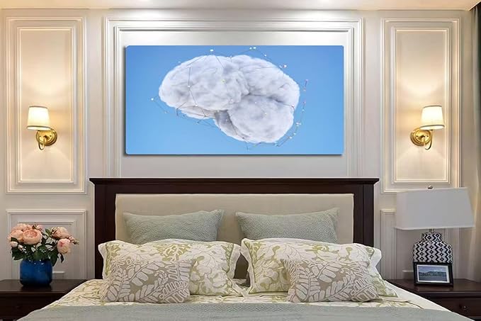 Wibinuki Wall Art Wall Decor Wall Paintings Cloud Computing And Artificial Intelligence for Living Room Bedroom Bathroom Home Decor Can Be Hung Directly 20"x 40"