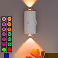 LED Wireless Wall Sconce with 7 Colors Changing, Motion Sensor Light Indoor, 1500mAh Rechargeable Battery Operated Wall Sconces for Bedroom Bedside Hallway Courtyard Doorway (White)