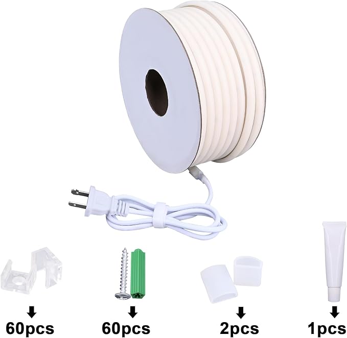 AC 110V COB LED Strip Lights 98.4ft, 3000K Warm White LED Rope Light Outdoor Waterproof, 10W/M CRI 90+ Flexible Cuttable, for Bedroom, Living Room, Garden, Commercial, House