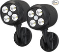 Motion Sensor Outdoor Lights, Battery Operated Outdoor Light, 600LM Motion Detector Lights for Outside, 6000K LED Security Light Battery Powered Spotlight for House Wall, Black(2 Pack)