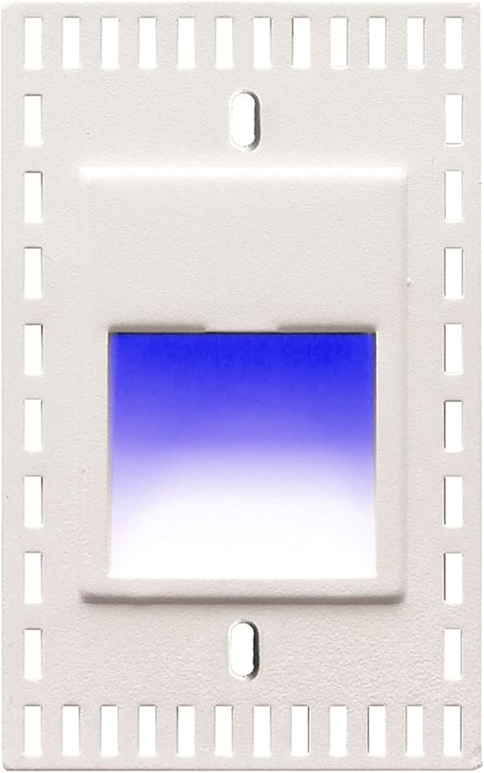 WAC Landscape Lighting, LEDme 120V LED Vertical Invisible Trim Step and Wall Light Blue Built-in LED in White