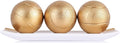 Small Decorative Tray and Orbs Balls Set,Gold Decorative Balls with Centerpiece Bowls for CoffeeTable,Living Room,TV Stand,Center Pieces Decoration for Table,Centro de Mesa de Comedor (White Gold)