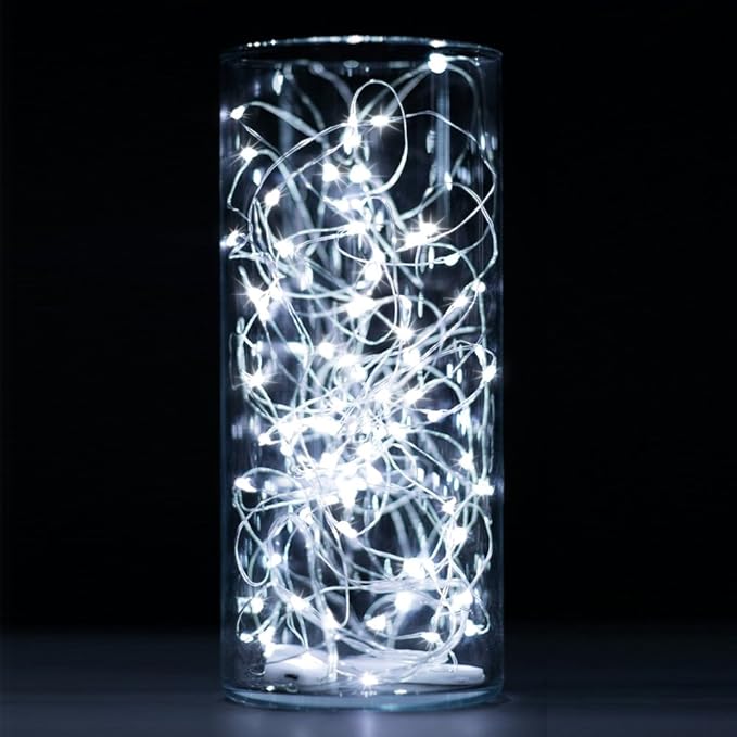 OakHaomie 6 Pack Fairy Lights Battery Operated No Remote Waterproof Firefly Lights LED Starry String Lights 20 LEDs 7ft Silvery Copper Wire for Wedding Party Bedroom Patio Christmas Decor Cool White